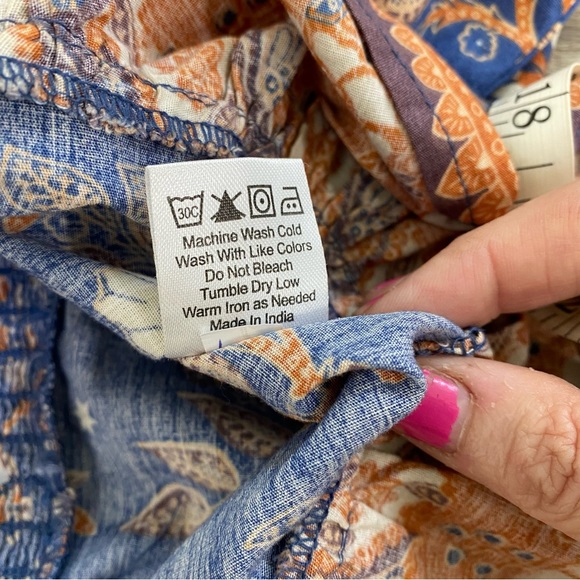 House of Harlow 1960 Floral Lace Up Puff sleeve Blouse - Picture 14 of 15